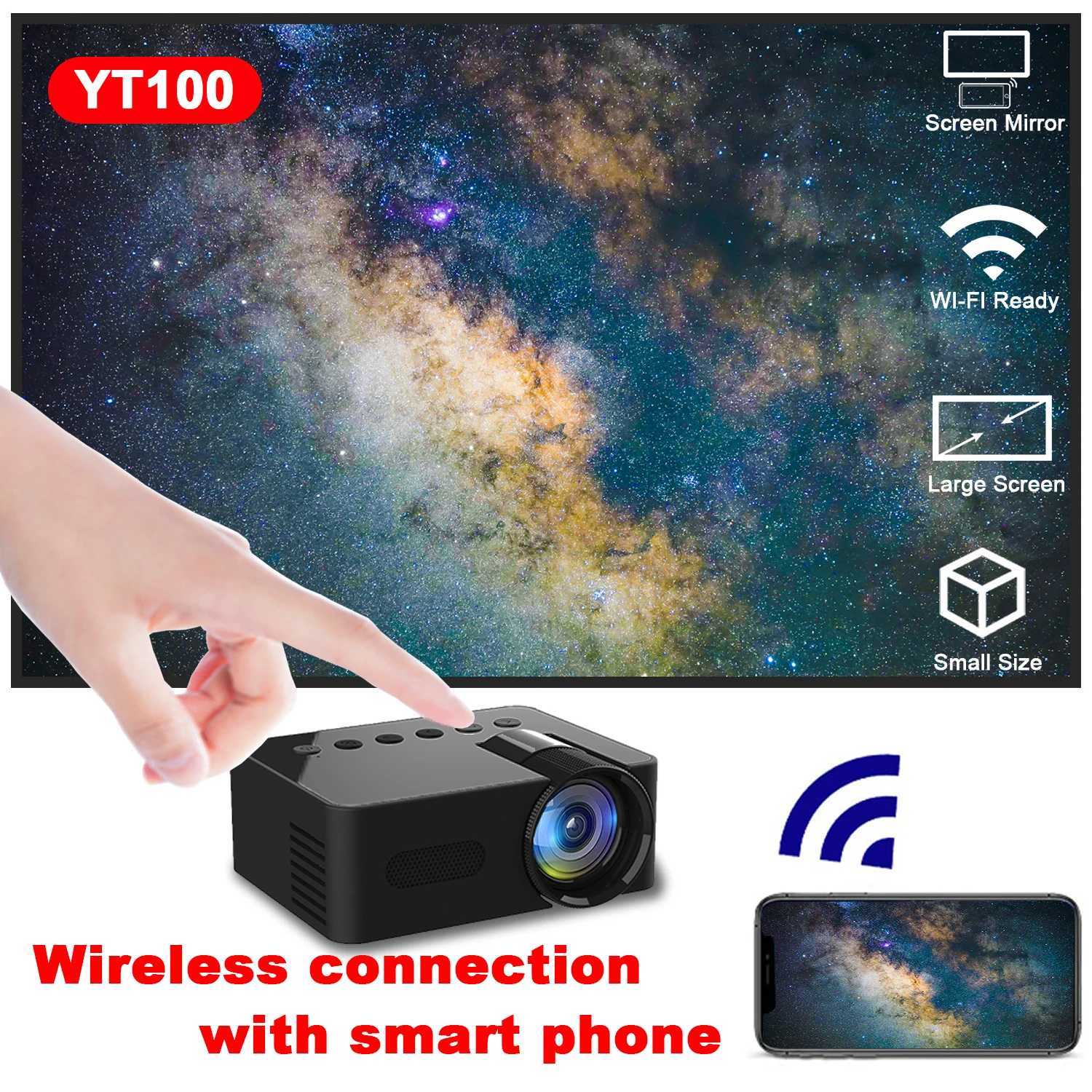 Proiettori Wireless Outdoor Home Theater Proiettore Portablephone portatile Proiettore Mini Video LED Proiettore Full HD Schermo Schermata iOS/Android J240509