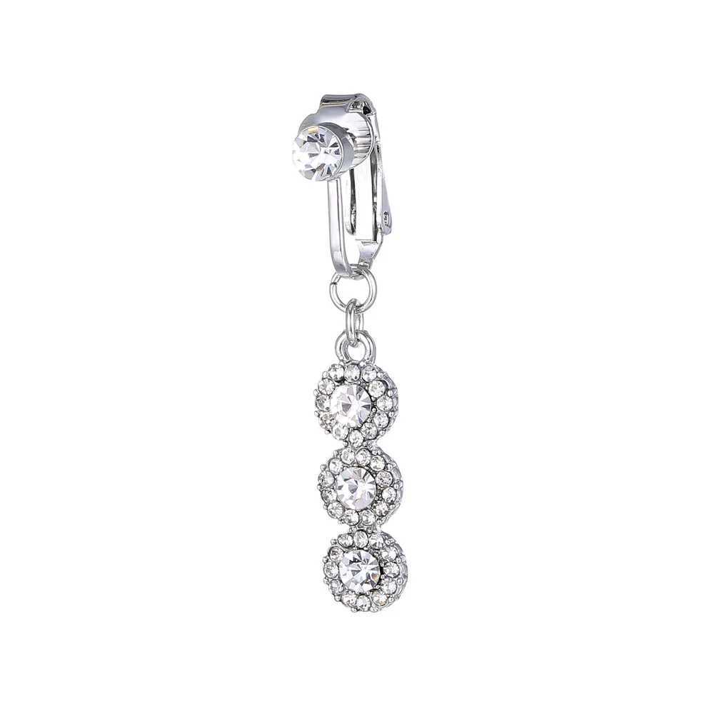 Navel Rings Cross Fake Belly Button Ring Navel Piercing Ombligo Rings Crystal Rhinestones Stud Earrings Ear Clips Fake Belly Piercing d240509