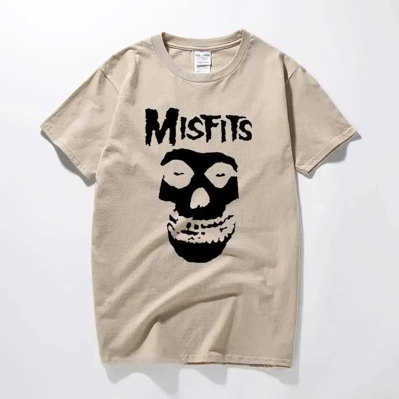 Herren-T-Shirts 2024 Mode Neue Herren Hip-Hop Punk-Schädel Misfits Marke Cotton Kurz-Slve T-Shirt Cooles Design Männlicher Sommer Basic Tops T240506