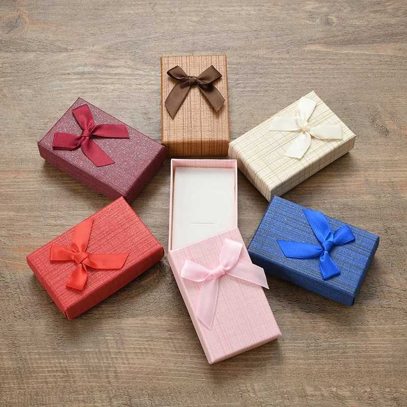 Scatole di gioielli 5,3*8,5 cm di carta pacchetti di gioielli Packaging Orecchini scatole da regalo di fascia alta Organizzatore di magazzino Bowknot Bowleys Boxle Wholesale all'ingrosso