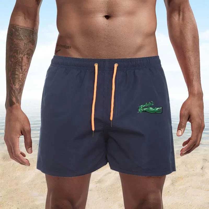 Męskie szorty męskie szorty pięć punktów letnich strojów kąpielowych Men Men Swimsuit Swimming Trunks Bokser Short Beach Shorts Surf Board Mens Ubranie S-4xl Y240507