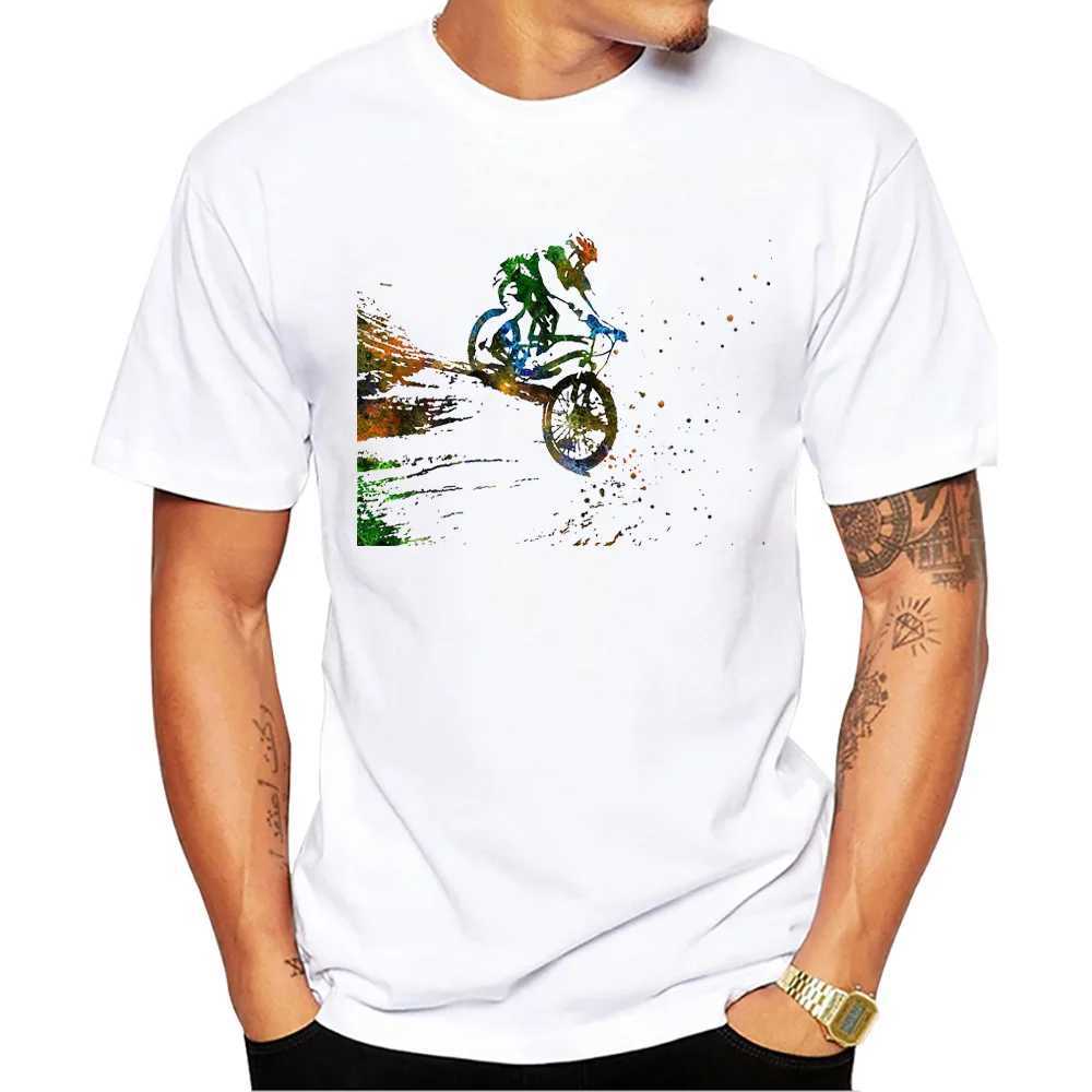 Herren T-Shirts Thub Vintage MTB Mens T-Shirts Mountainbike Print Boy T-Shirt Shirt Slve Downhill Fahrrad Sport Tops Fahrradliebhaber TS Y240509