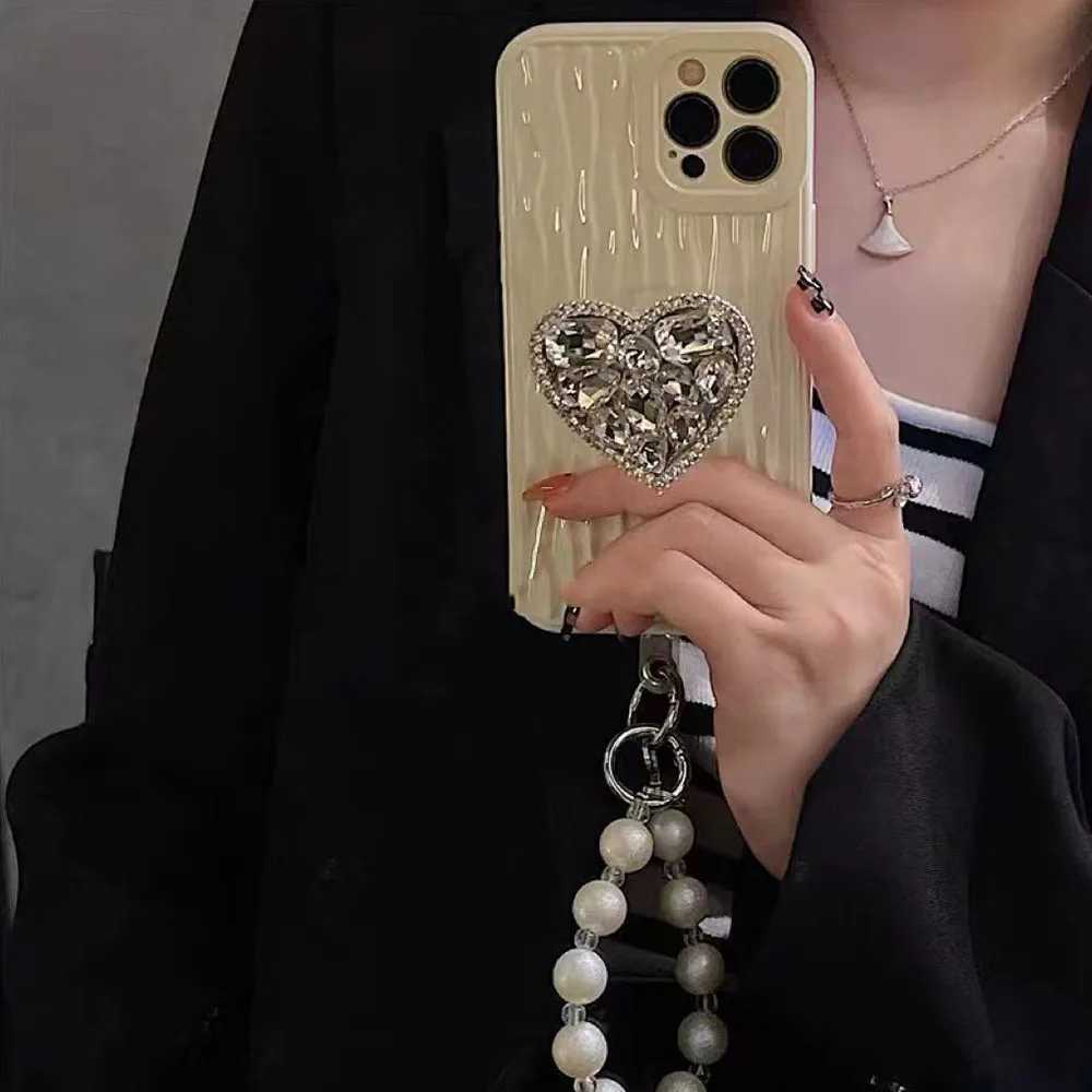 Cell Phone Cases Luxury Water Ripple Diamond Ring Holder Stand Soft Silicone Phone Case For iPhone 14 13 11 ProMax XS XR X Lens Protection Cover J240509