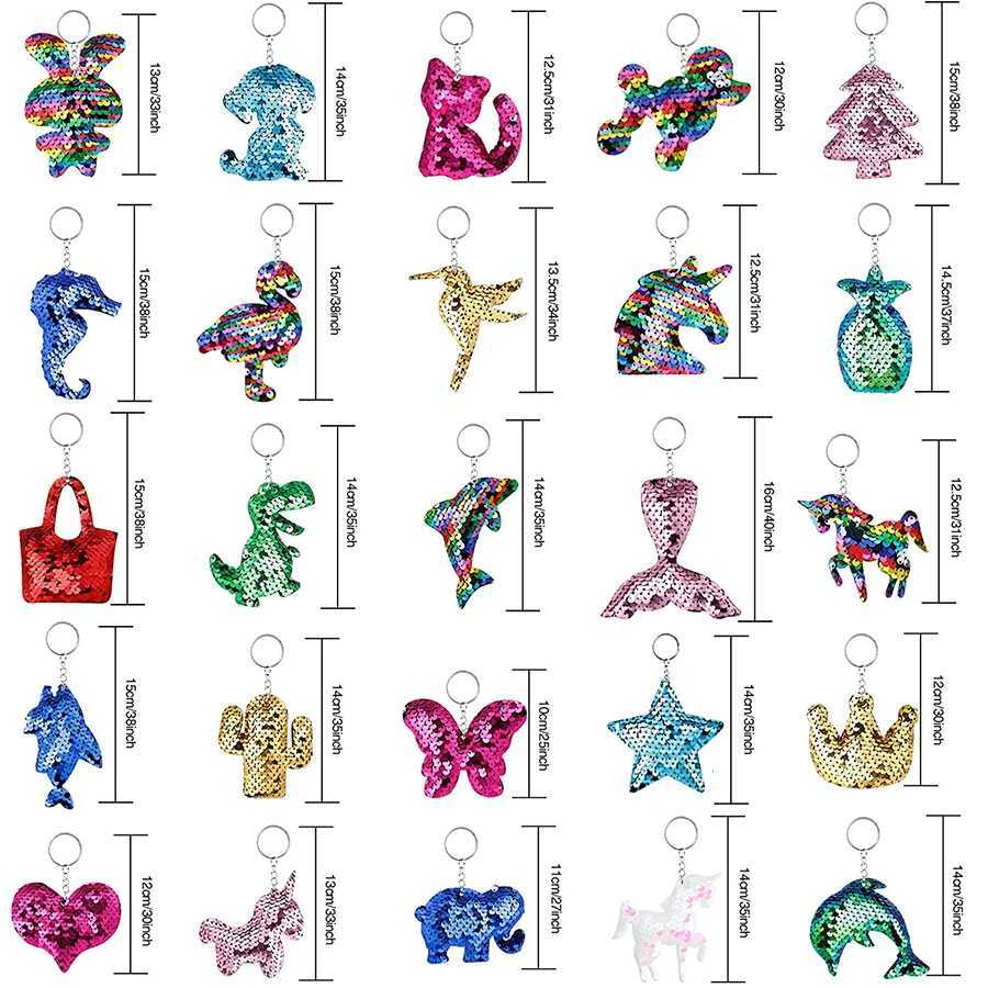 Keychains Lanyards of flip sequin series keychains fashionable dress accessories pendants childrens parties Hecomingom gifts J240509