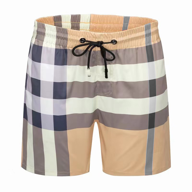 Shorts, heren geruite zomer nieuwe veelzijdige trend strandbroek, modieuze bijgesneden broek, los en casual