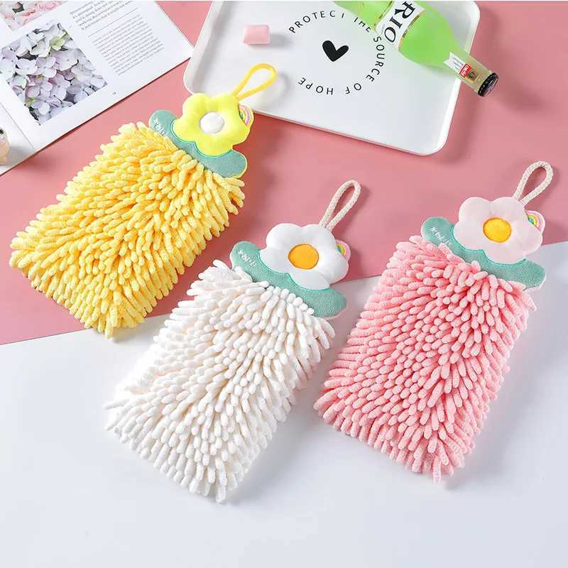 Serviettes robes hangables chenille doux serviettes à main non doublées à la maison à la maison super absorbant essuyage de cuisine accessoires de salle de bain