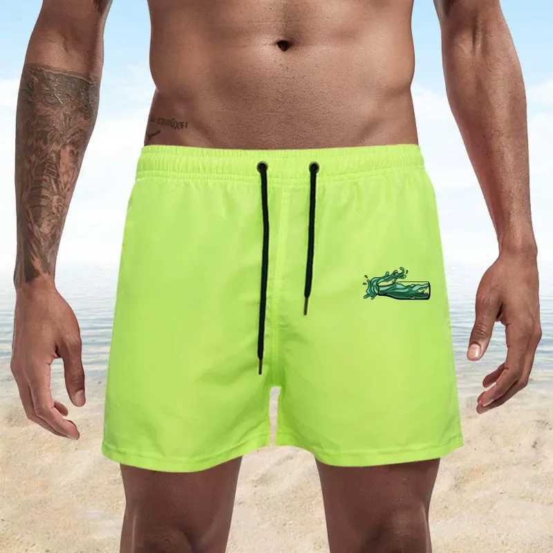 Męskie szorty męskie szorty pięć punktów letnich strojów kąpielowych Men Men Swimsuit Swimming Trunks Bokser Short Beach Shorts Surf Board Mens Ubranie S-4xl Y240507