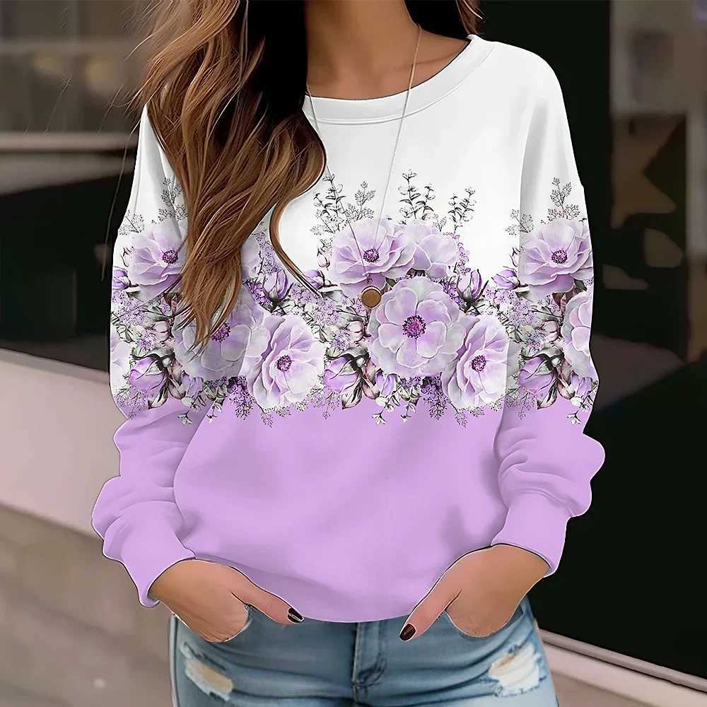 Sweats à capuche féminin 2024 Automne et hiver laquée Fashion Nouveau design Sweat à capuche imprimé T-shirt Femme Sports Shirt Vintage Elegant Topl2405