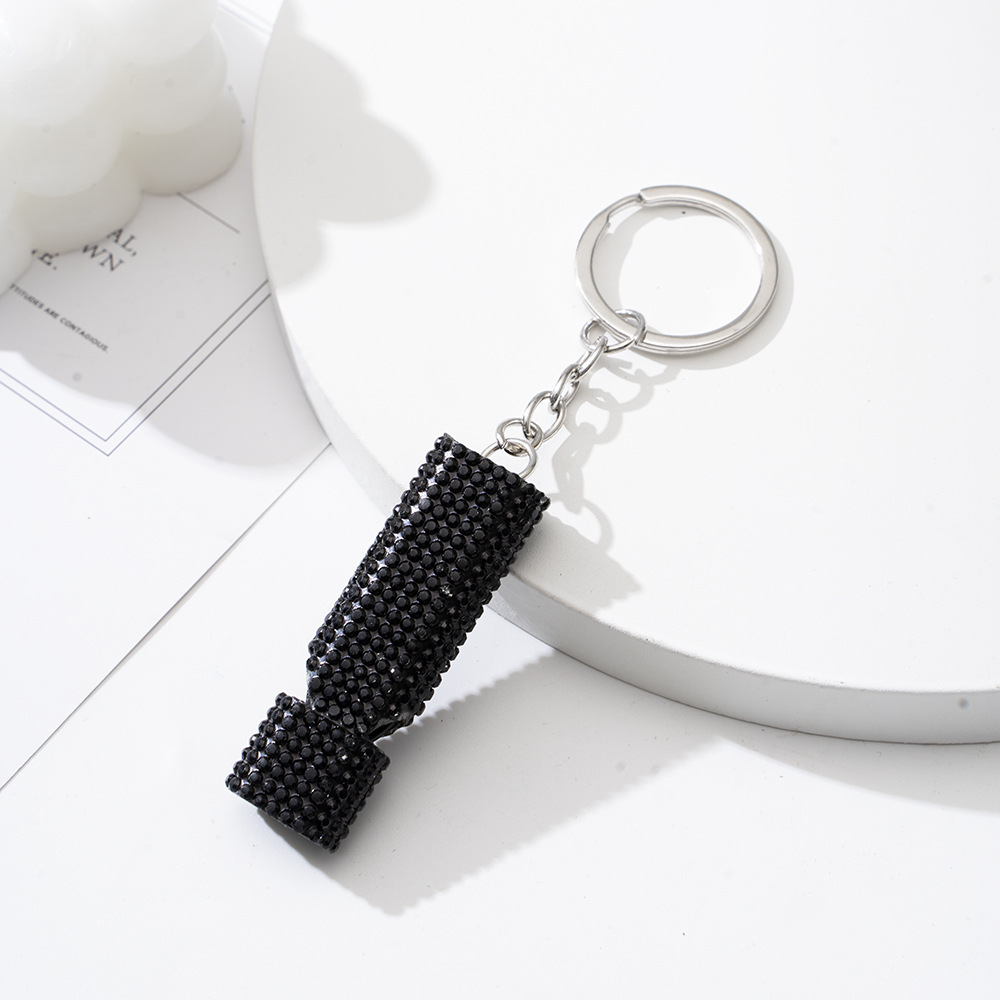 Llaves de autodefensa Cadena de llaves de diseñador de mujer para hombres Al aire libre Aleación de aluminio de aluminio Doble, doble silbato, llave de llave de llave de diamante