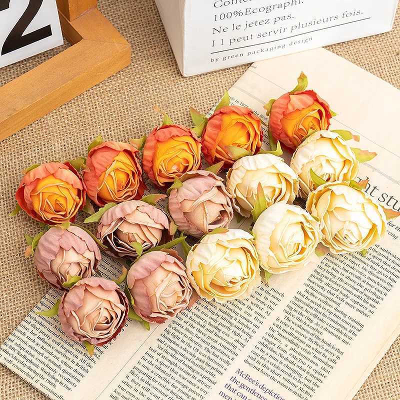 Dekoracyjne kwiaty wieńce jedwabne pąki herbaty róży sztuczne kwiaty ślubne wieńce dekoracyjne dekoracje domowe do domu