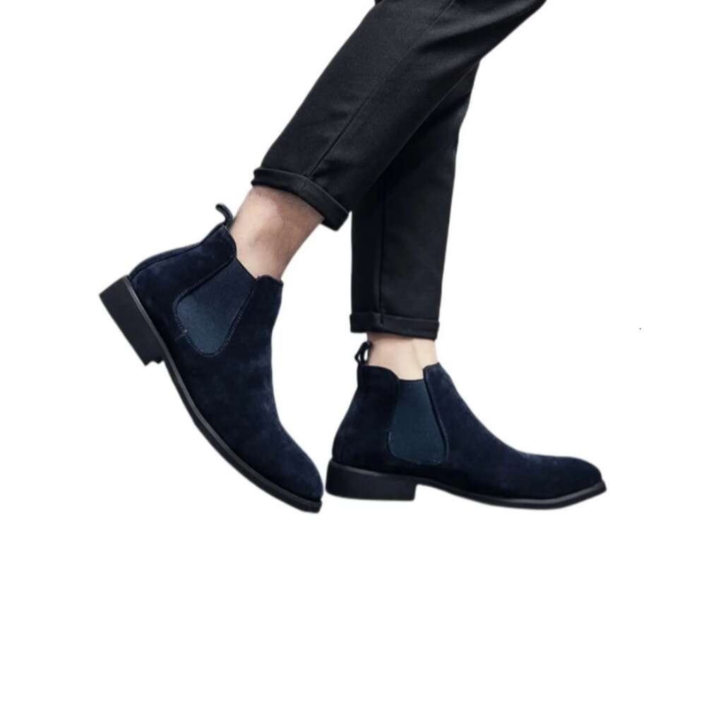 Men Minimalist Flannel Slip on Ankle Boots