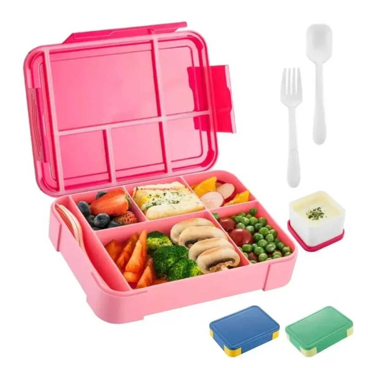 Lunchlådor Väskor Barn och studenter 1330 ml Läcksäker lunchlådor förseglade i fack Fruktlådor Salladlådor Mikrovågsvärme Bento Box