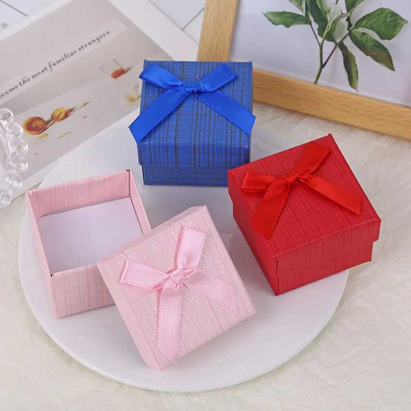 Scatole di gioielli all'ingrosso Bowknot Jewelry Box orecchini Collana anello Gift Box Wedding Storage Solido Colore di cartone Besi di pacchetti di pacchetti