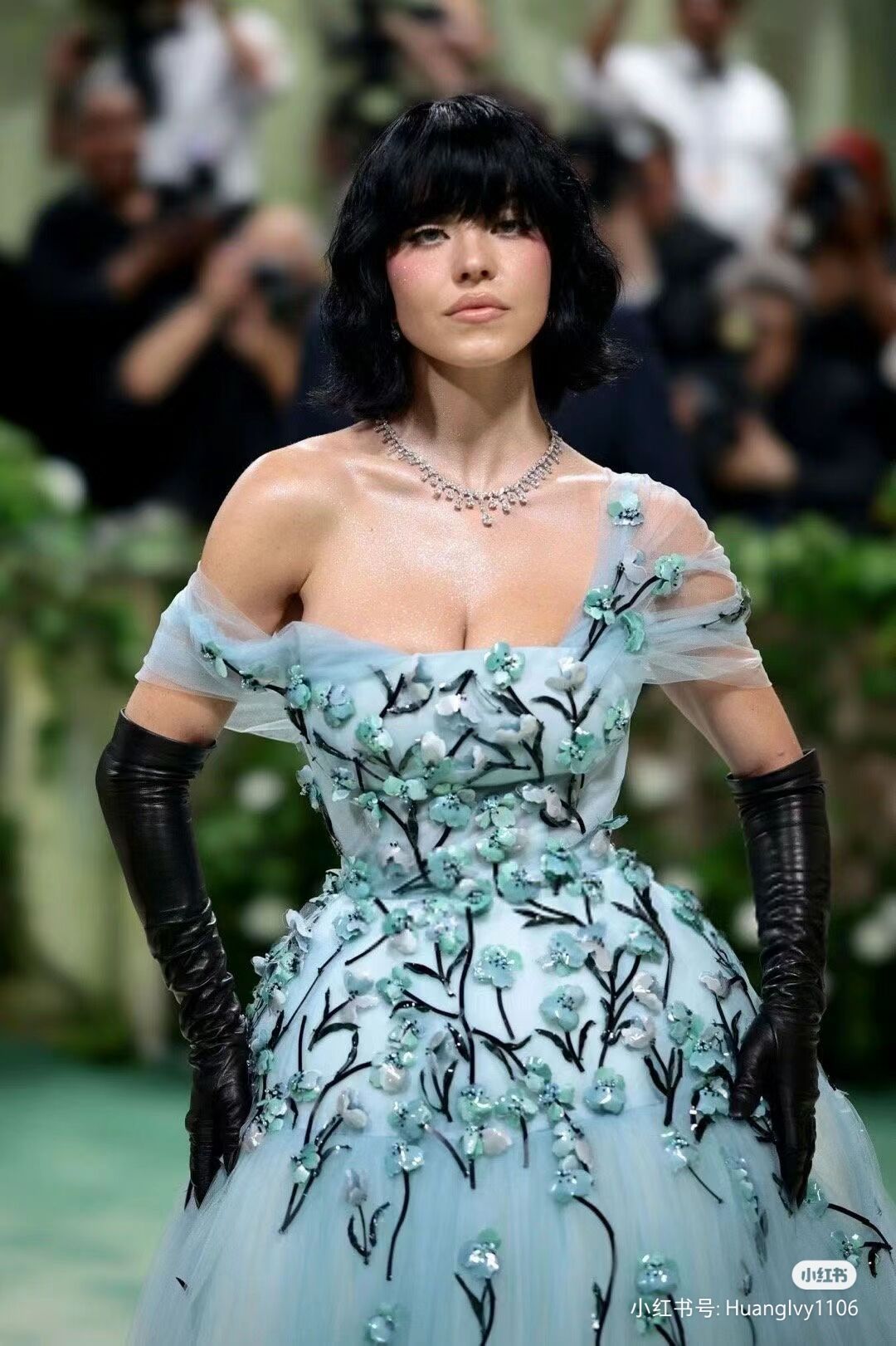 Robe de fête de Grandouation Celebrity Robe de soirée Robe de bal 2024 Met Gala Sydney Sweeney Miimiu One épaule haute fleur bleue Kylie Jenner Longue robe