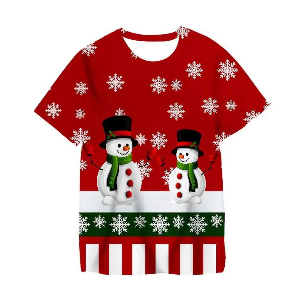 T-shirts Santa Claus-serie 3D-geprinte volwassen T-shirt voor kinderkleding nieuwe mode ronde nek korte mouwen straat hiphop populaire topl2405