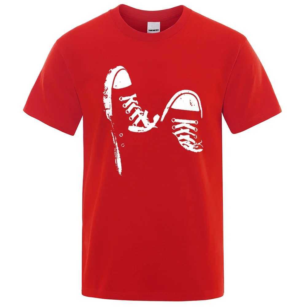 T-shirts voor heren Hot Sa Cotton Casual Short Seve SEVE SKATE SCHOENEN MEN TRICHT ZOMER BEADAB KLEREN O-NEK OVERZEGEN SEVES UNISEX H240508