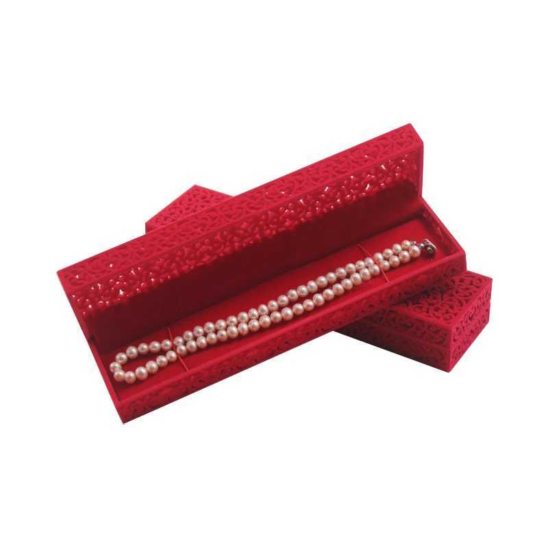 Scatole di gioielli con anello di velluto rosso cavo la scatola del braccialetto di fidanzamento matrimoni con anello di fidanzamento.