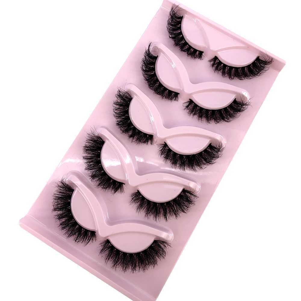 Faux cils hbgztlad faux cils chat eye wispy end long œil épais siks cils du pelucheux courts naturels faux cils es multip pack d240508