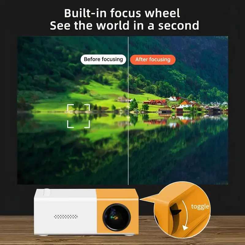 Projectors YG300 Entertainment Mini Projector compatible with USB HD SD plugin can connect to indoor and outdoor built-in speakers J240509