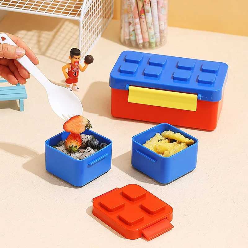 Borse da pranzo borse blocchi modulari Building Box bambini Studenti Bento Box Borsa picnic picnic e tavolo da tavolo Contenitore Microonde Set