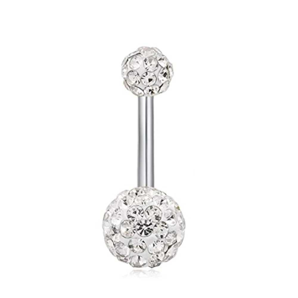 Navelringen wkoud navel ringen 14g roestvrij staal navel navel earring cz hart opal navel ring barbell body piercing sieraden d240509