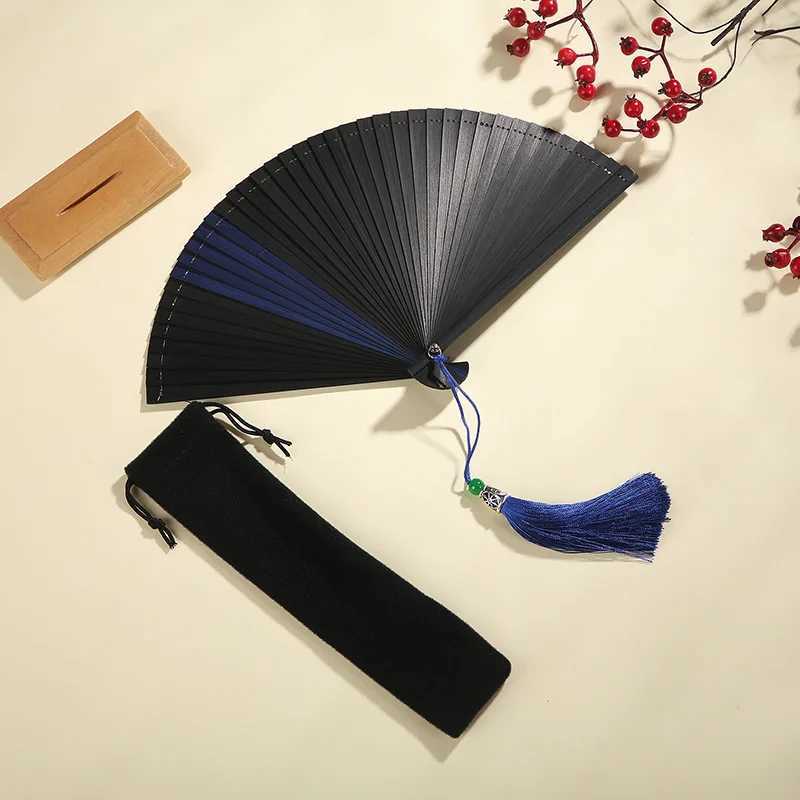 Produtos de estilo chinês estilo estilo chinês Fã preto dobrável Mini Vintage Bamboo Fan Wedding Party Favor Favories Decoração da Dança da Dança Chinesa Decoração