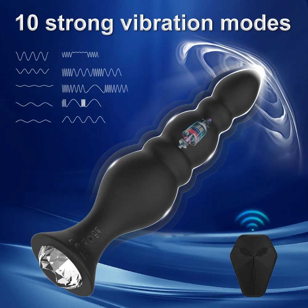 Outros itens de beleza da saúde 4 tamanho anal plug de plug-lote sem fio Controle remoto Massageador Estimulador de próstata adulto masculino q240508