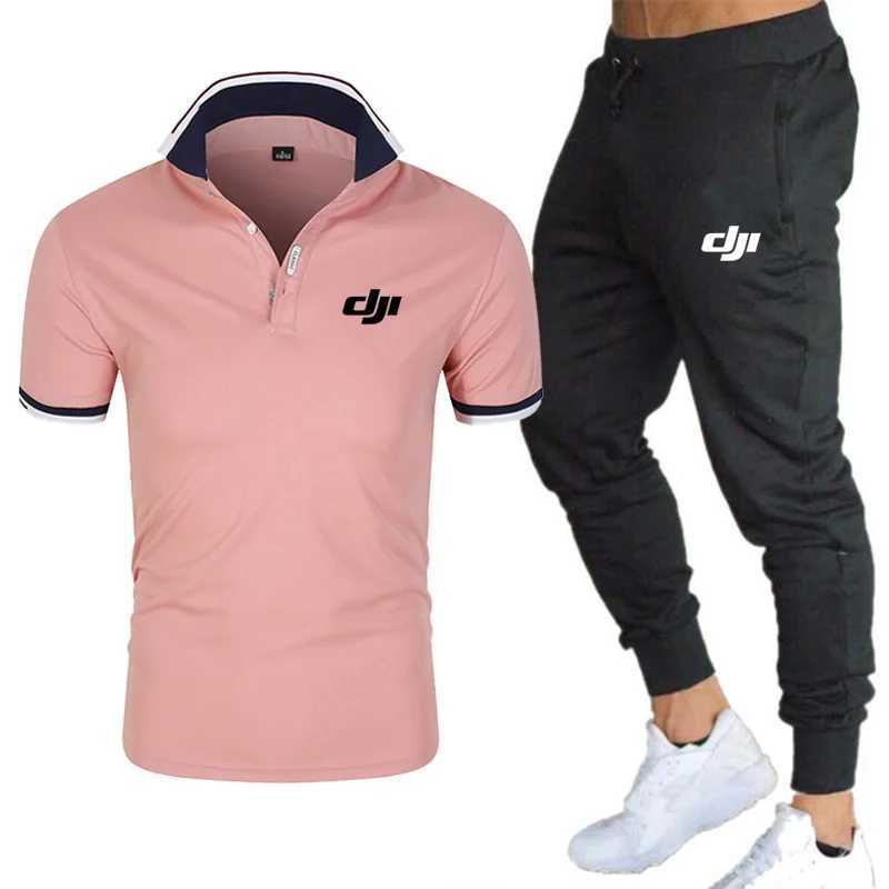 Herrspårsperioder Monogrammade Mens Tracksuit Polo Shirt + Pants Summer Tracksuit Jogging Pants Strt Wear Top Polo Shirtbusiness Menswear Y240508