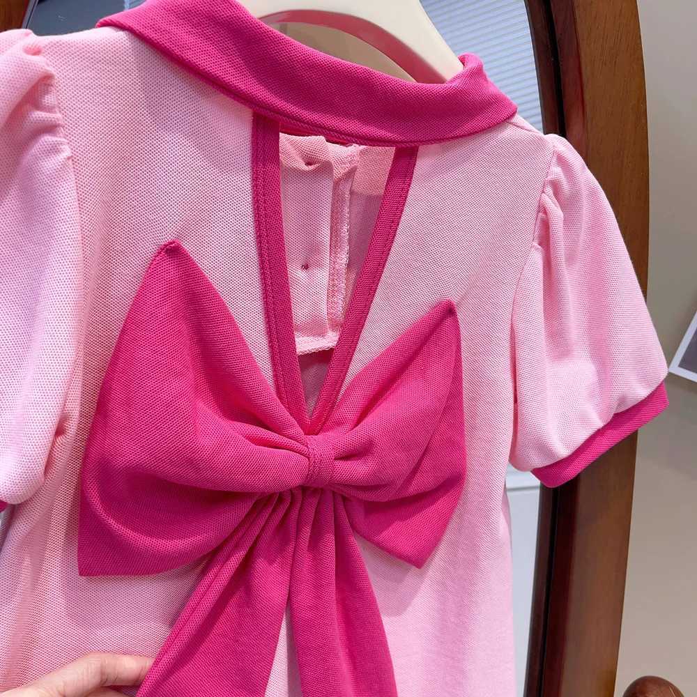 Mädchenkleider Mädchen Sommerkleid 2024 Kindermode Prinzessin Kleid Kleid Bogen rosa süße süße Kleid Vorschulmädchen Dressl2405