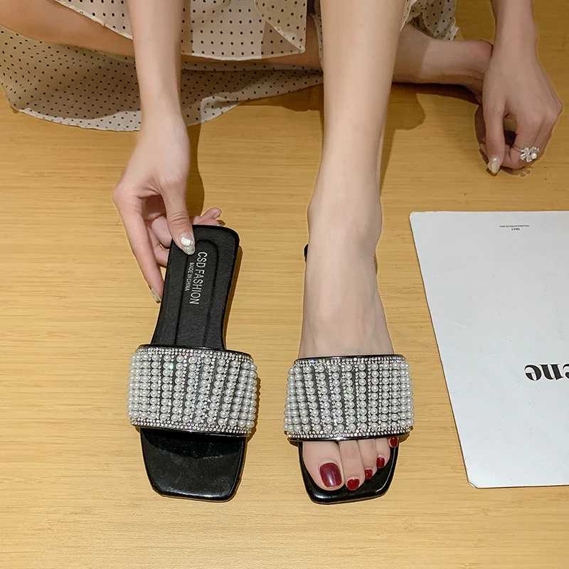 Slippers 2024 Summer Beach Shoes Trend Fashion Fashion Chain Elegant Sexy Party Wedding Sandals H240509