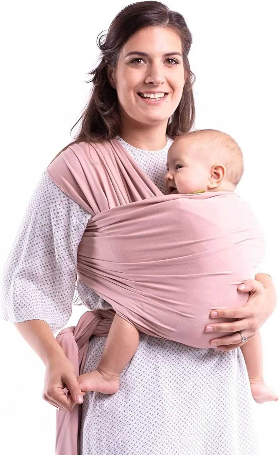 Transportörer slingrar ryggsäckar Bomull Babyförpackningsbärare Stretch Cotton Travel Packaging Carrier för nyfödda till små barn baby Sling 0-36 månader gammal T240509