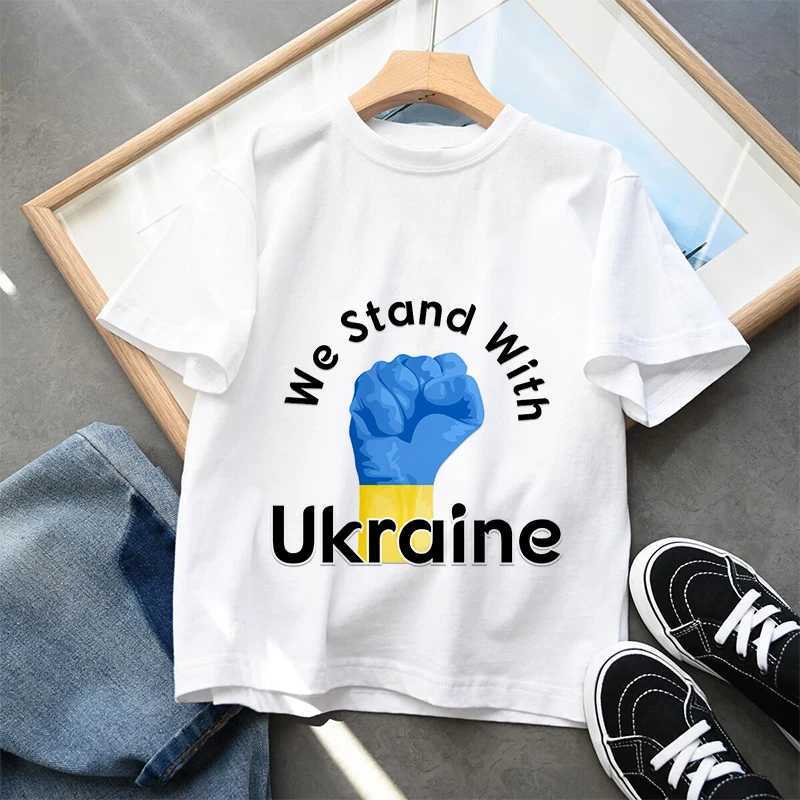 T-shirty urocze ukraińska koszulka chłopca Tshirt ukraińska koszulka harajuku dziecięca koszulka Little Boy Girl Unisex T-Shirtl240509