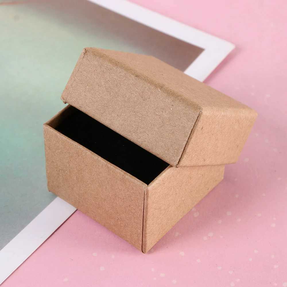 Boîtes de bijoux Boîtes bijoux Boîte cadeau en papier Vintage Brome Box Box Box Board 5 * 5 * 3,5 cm Collection de bijoux de style simple de 3,5 cm