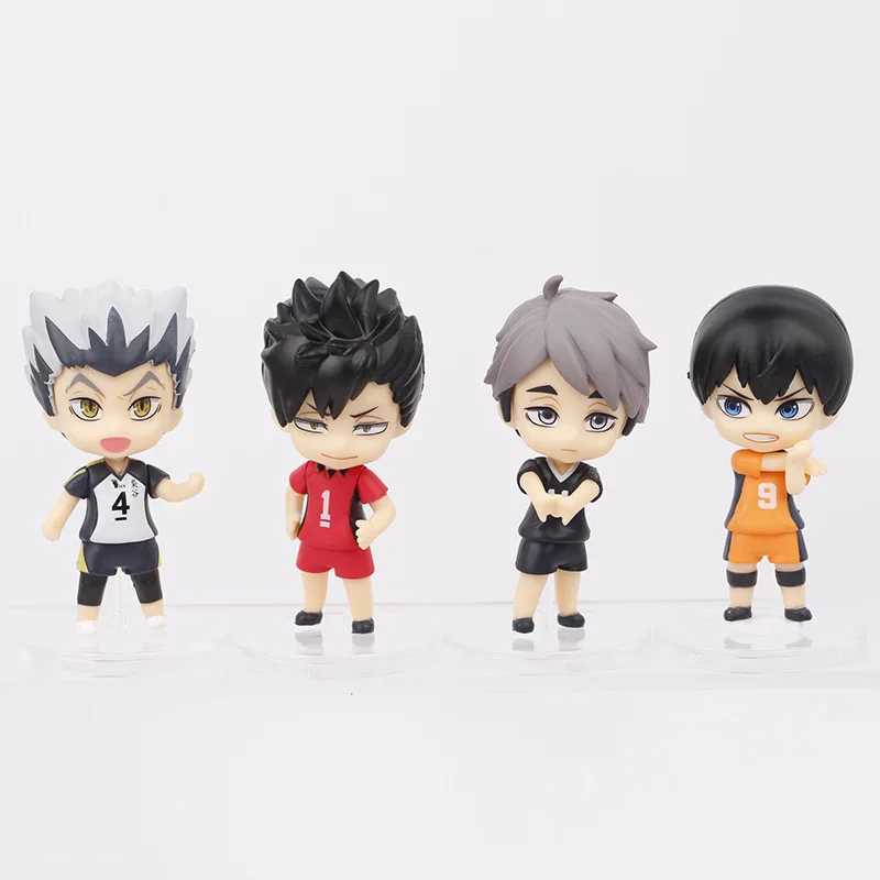 Figuras de brinquedo de ação haikyuus figura brinquedos q versão kenma kozume shoyo hinata kotaru bokuto yu nishinoya vôlei modelo bonecas t240506