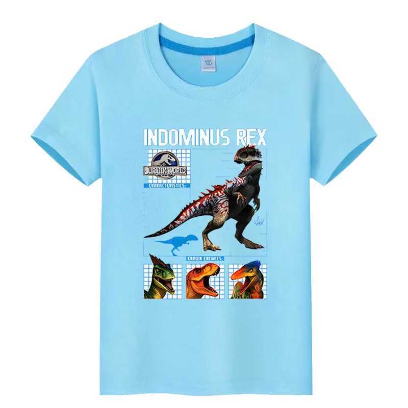 T-shirts Jurassic World India Rex Summer Childrens T-shirt coton garçons et filles T-shirt à manches courtes garçons et enfants Vêtements Childrens Clothingl2405