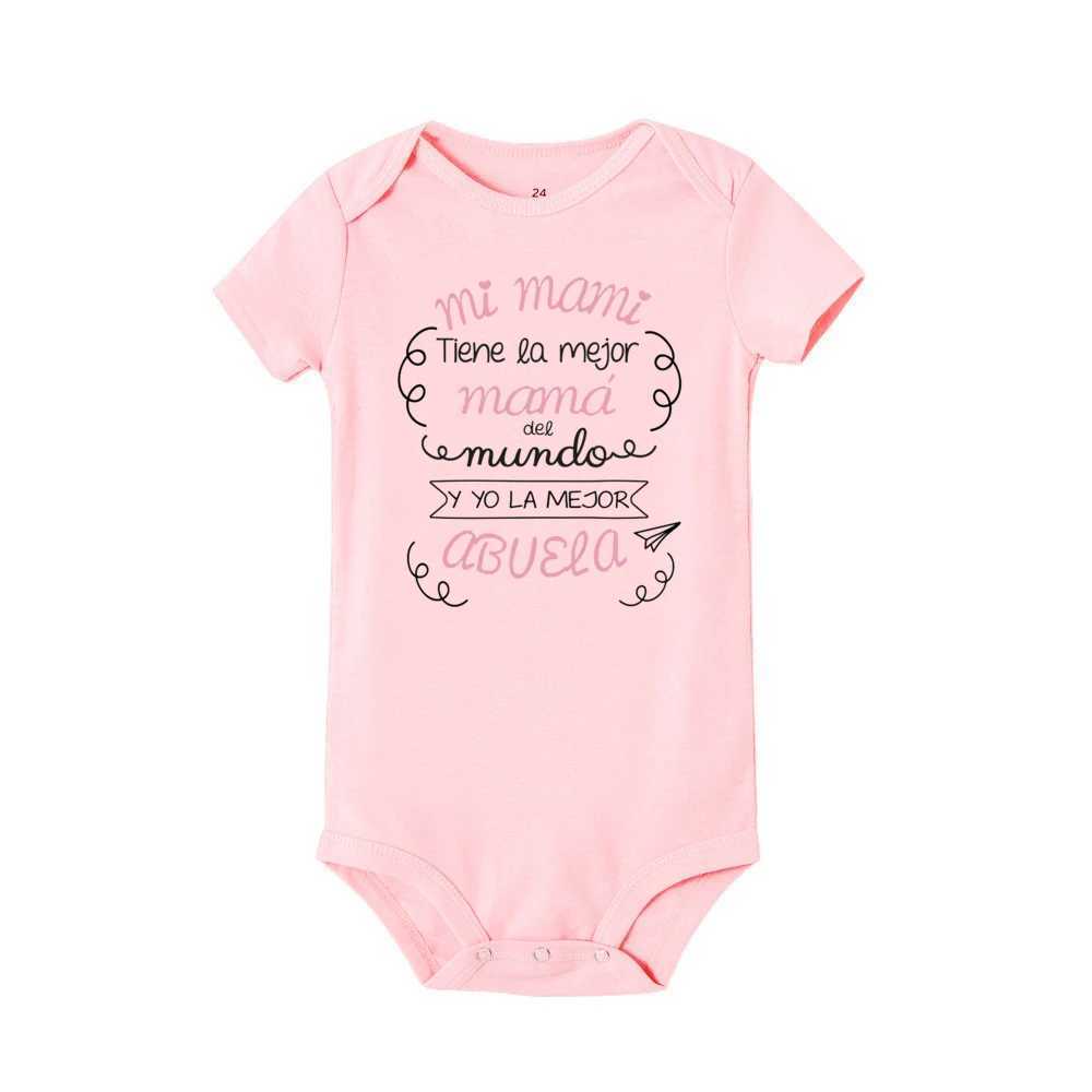 Rompers My Mom Has The Best Mom in The World and I Have The Best Grandmother Baby Bodysuit Infant Short Sleeve Jumpsuit Newborn Romper T240509