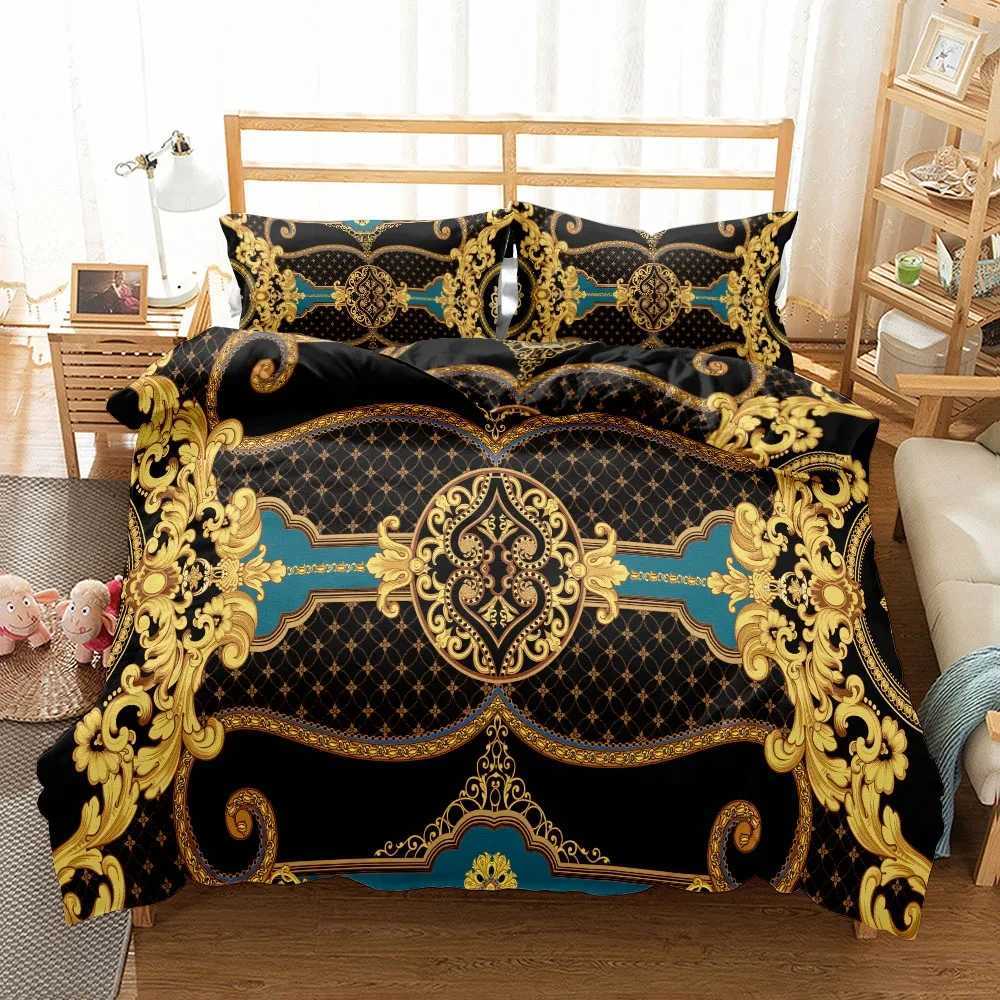 Bedding sets Chain Baroque Pattern Bohemian Bedding Supplies Small Single Double Bed Large Linen Bedding Supplies Adult and Childrens Duvet Cover J240507