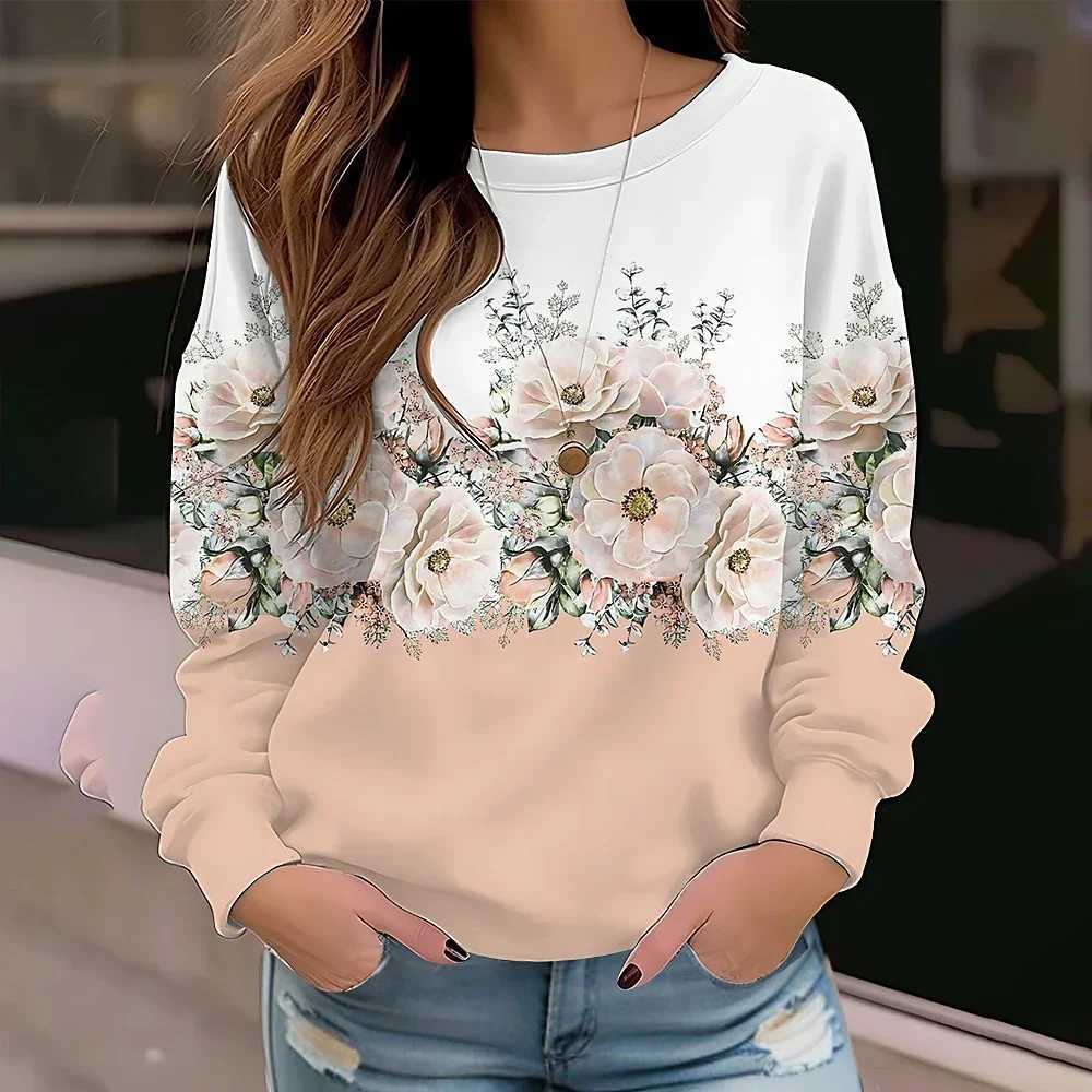 Sweats à capuche féminin 2024 Automne et hiver laquée Fashion Nouveau design Sweat à capuche imprimé T-shirt Femme Sports Shirt Vintage Elegant Topl2405