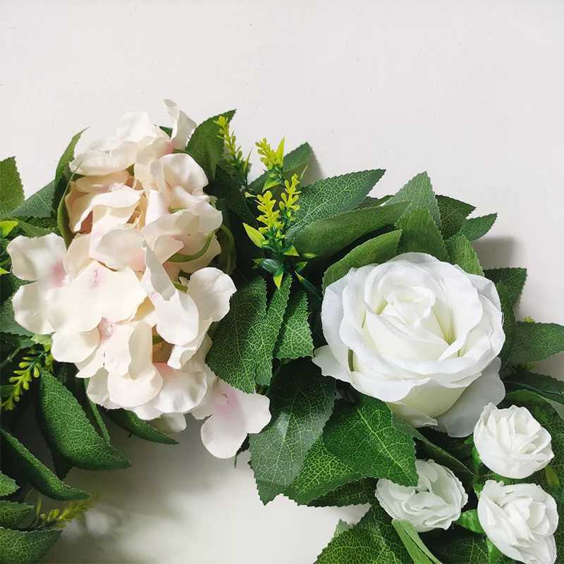 Fleurs décoratives couronnes de porte artificielle couronne de portes champign rose rose et gloire blanche fleur de fleur pour décoration décoration de mariage décoration