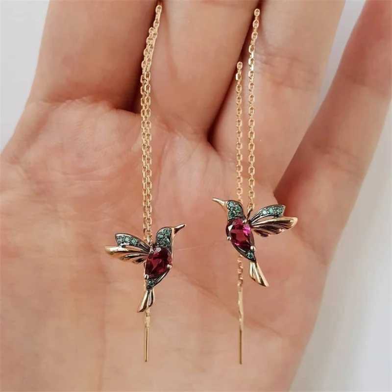 Bengelen kroonluchter nieuwe mode kleine vogel drop lange hangende oorbellen voor vrouwen elegant meisje kwast oorbel stijlvol juwelen persoonlijkheid cadeau