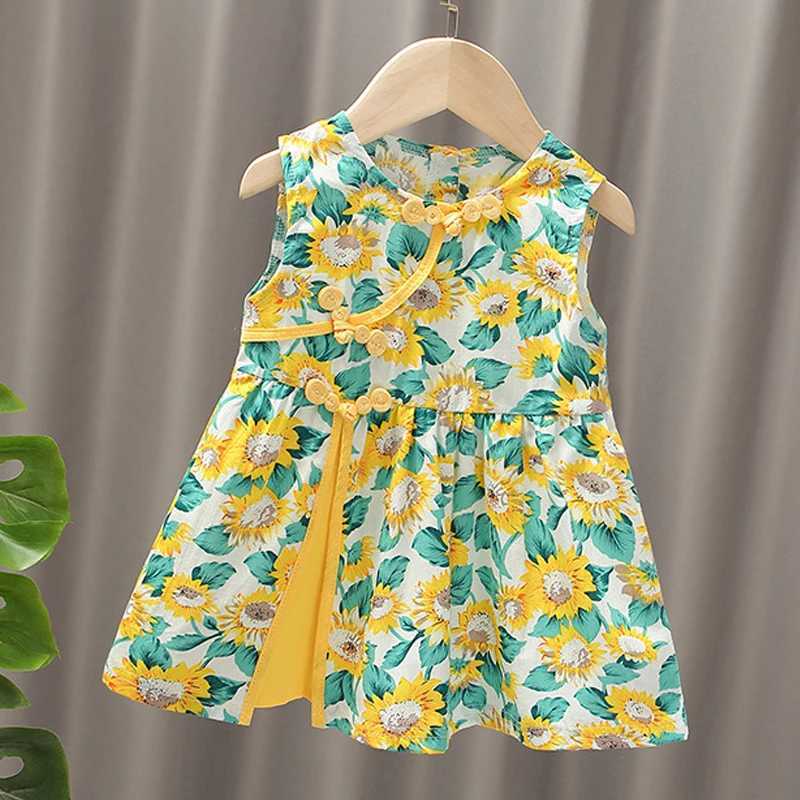 Kız Elbiseleri 0-5y Bebek Kız Elbise Çin tarzı Cheongsam Çiçek Prenses Elbiseler Doğum Günü Kostüm Toddler Kız Giyim Şilden Kid A1108