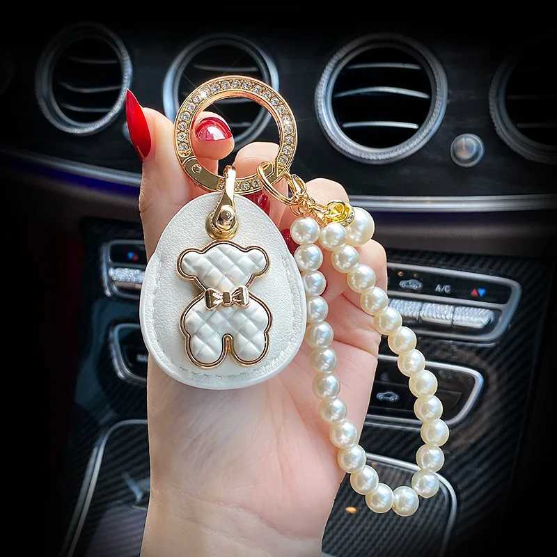 Anahtarlıklar Landards sevimli ayı araba anahtarlık la çanta kolye anneler günü anahtarlık anahtar yüzük ince kolye anneler günü hediye takılar J240509