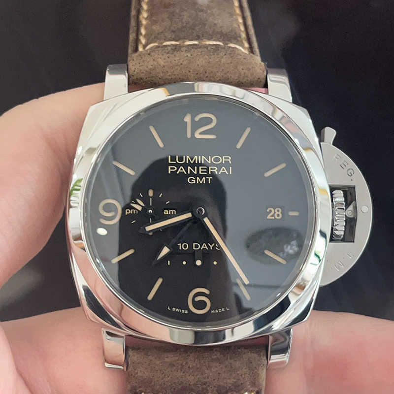 Fashion Luxury Penarrei Watch Designer - Lumino Series Date mécanique automatique Affichage du fuseau horaire Lumineux PAM00533