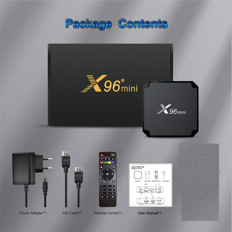 Smart TV Box x96 Mini Android 10 Allwinner H313 Quad Core con WiFi 2.4GHz 1G+8G/2+16G Media Player US US UK AU Plug