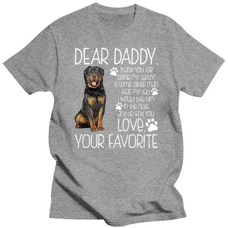 Mäns T-shirts älskar din favorit Rotweiler Dog T-shirt andningsfjäder/sommar extra stor S-5XL Kort ärm Design Standard Trend Shirt D240509