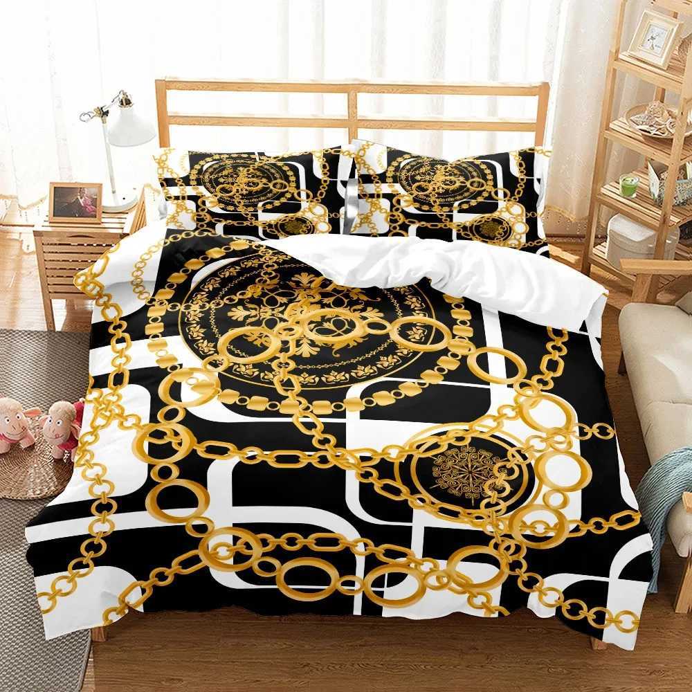 Bedding sets Chain Baroque Pattern Bohemian Bedding Supplies Small Single Double Bed Large Linen Bedding Supplies Adult and Childrens Duvet Cover J240507