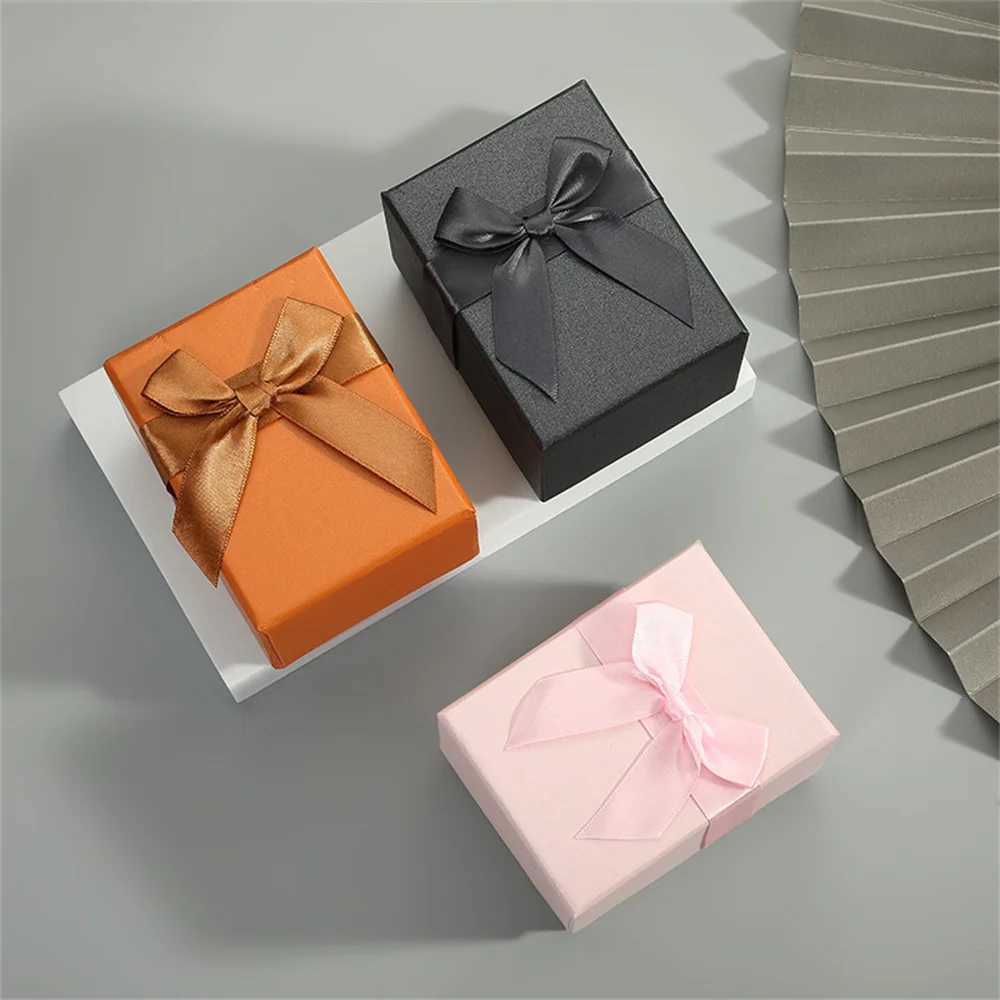 Scatole di gioielli Bowknot Ribbon Boize gioielleria box di carta addensato di carta bracciale Box rettangolare gioielli di imballaggio di imballaggio all'ingrosso all'ingrosso