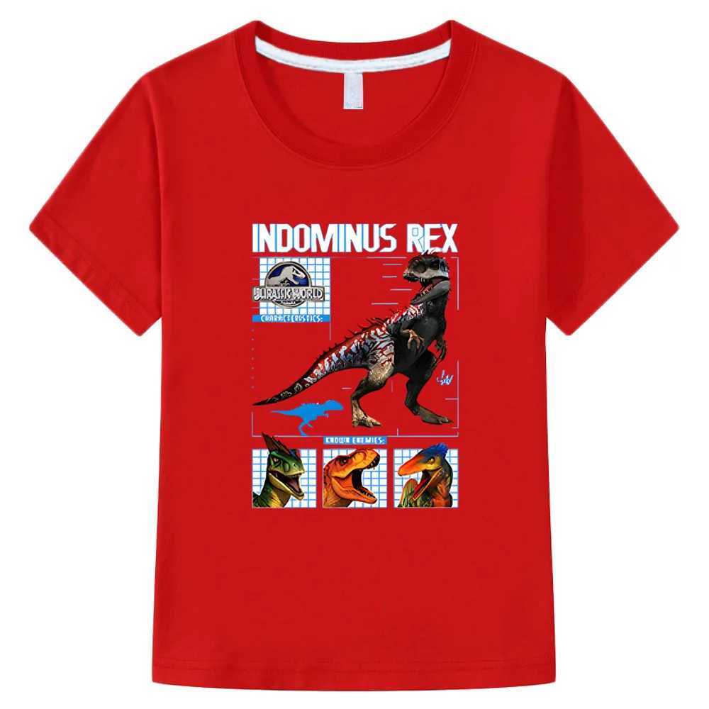 T-shirts Jurassic World India Rex Summer Childrens T-shirt coton garçons et filles T-shirt à manches courtes garçons et enfants Vêtements Childrens Clothingl2405