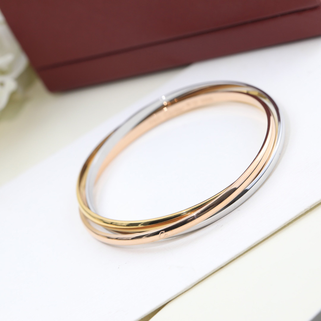 Designer -Armband Dreifachring Gold Sliver Armband Designer Hochqualität Edelstahl Tricolor Paar Armband für Frauen Frauen Luxus Hochzeit Schmuck Geschenk 007