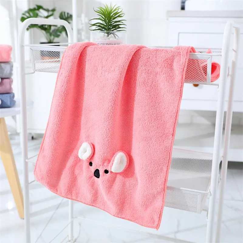 Toalhas Restas super macias Baby Lovely Hand Hand Cartoon Coral Fleece Kids Face Towel Absorção Sólida Crianças Toalha de Mão 35x75cm